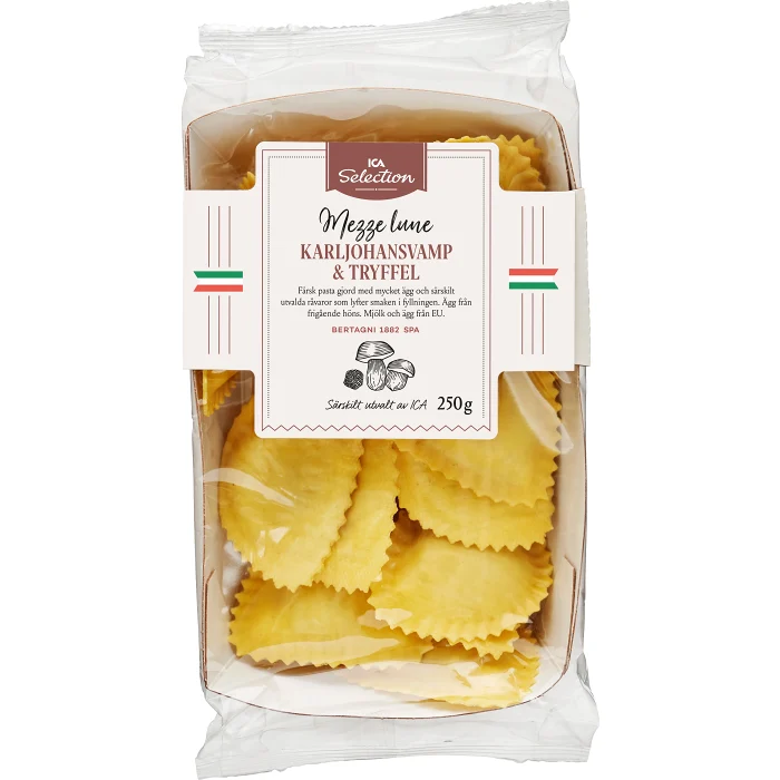 Pasta Mezze Lune Karl-johansvamp Färsk 250g ICA Selection