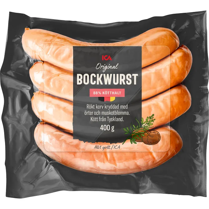 Bockwurst 88% kötthalt 400g ICA