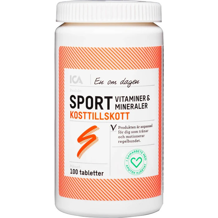 Multivitamin Sport Kosttillskott 100st ICA Hjärtat