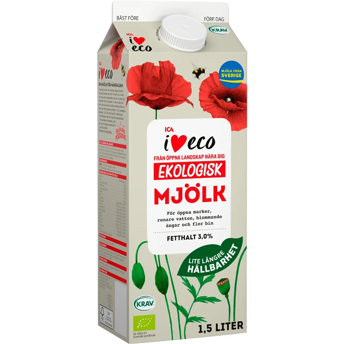 Standardmjölk 3% 1,5l ICA I love eco