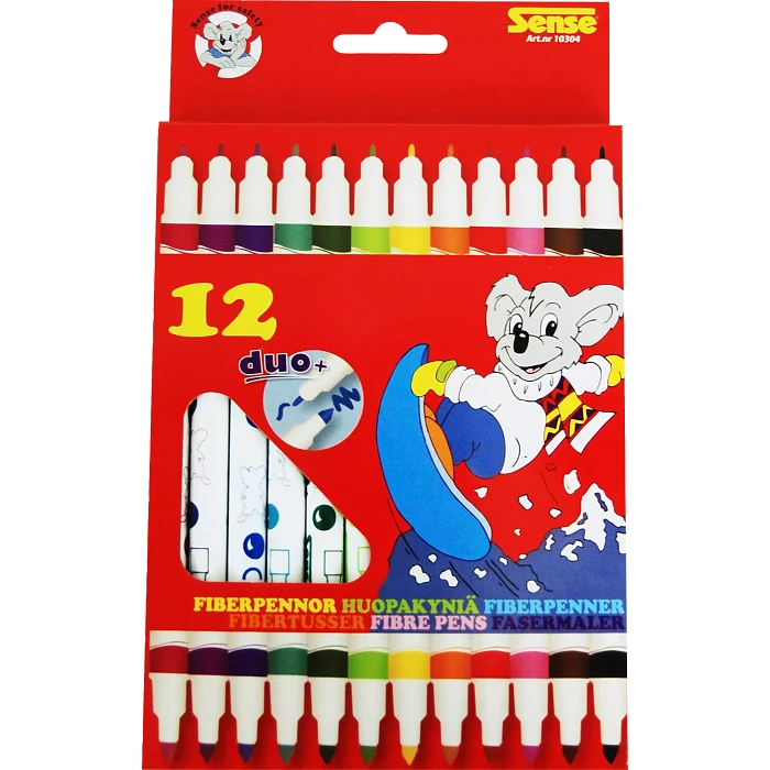 Fiberpennor dubbelspets 12-p Sense