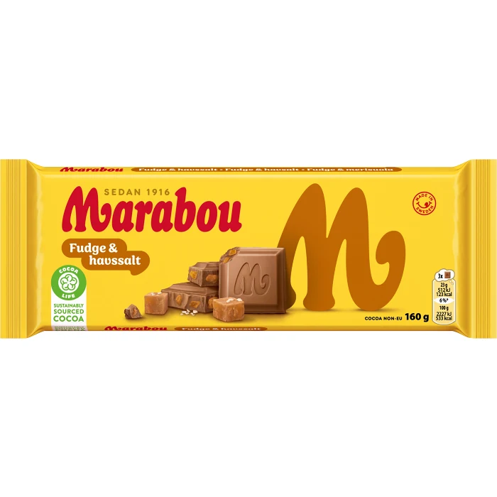 Chokladkaka Fudge & Havssalt 160g Marabou