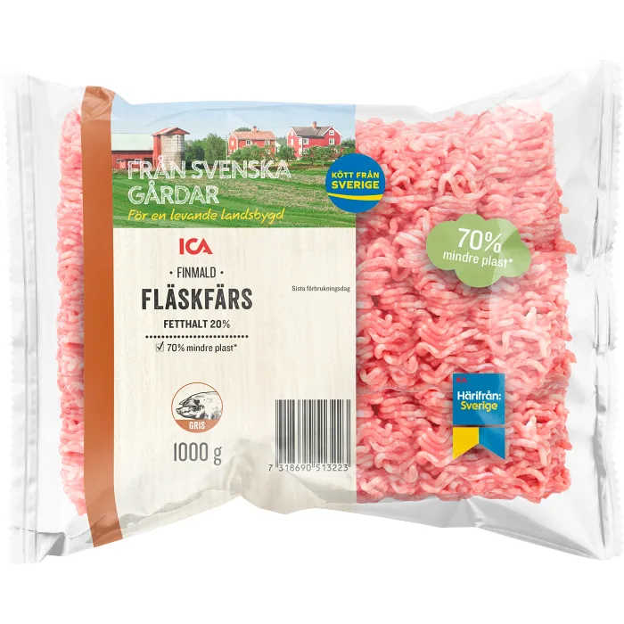 Fläskfärs Färsk 20% 1kg ICA