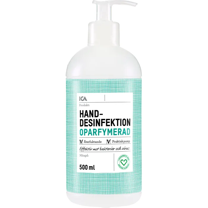 Handdesinfektion Oparfymerad 500ml ICA Hjärtat