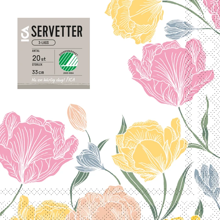 Servett 33cm Tulip 20-p ICA