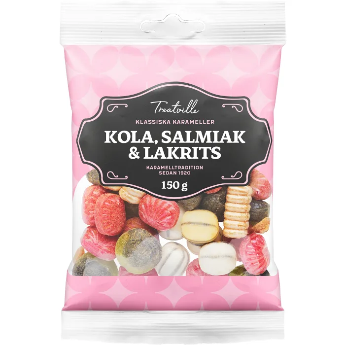 Karameller Kola Salmiak Lakrits 150g Treatville