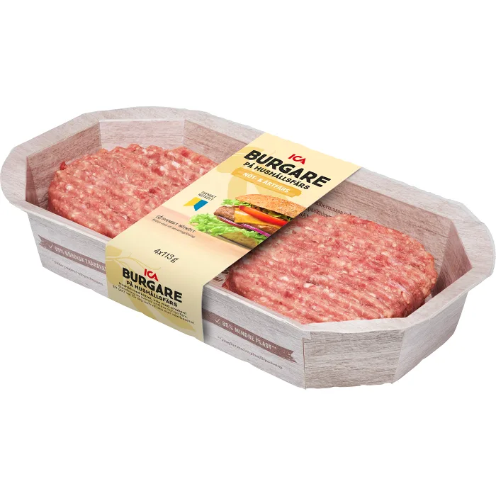 Hushållsburgare 4-p 452g ICA