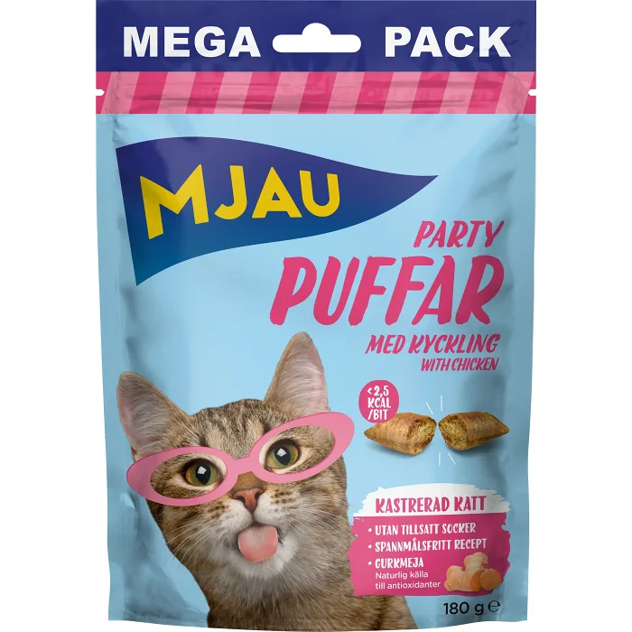 Kattgodis Partypuffar Kyckling 180g Mjau