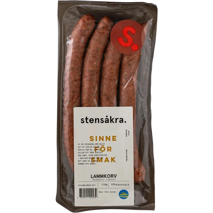 Lammkorv 98% Kötthalt 320g Stensåkra