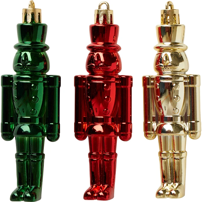 Hänge Nötknäppare 10cm röd/guld/grön Festive