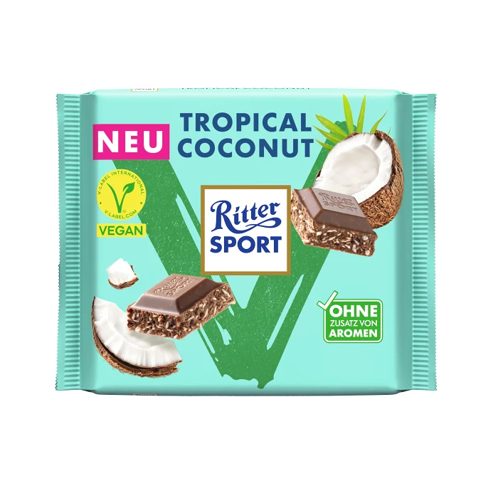 Chokladkaka Vegan Tropical Coconut 100g Ritter Sport
