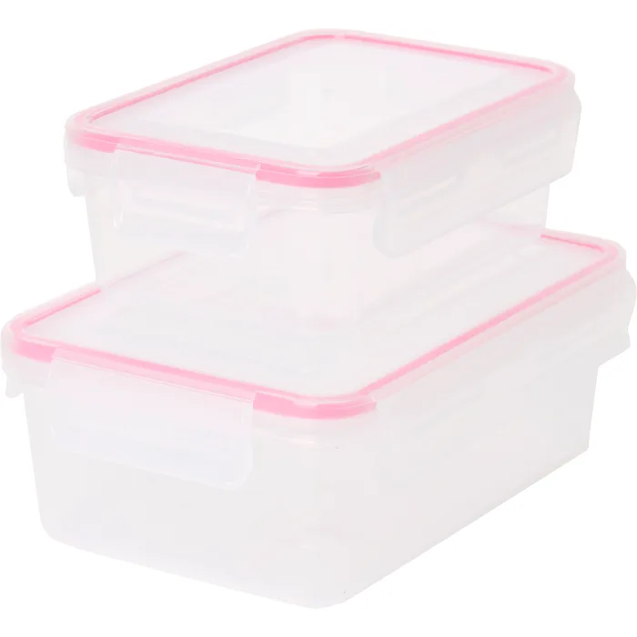 Förvaringsburk Rosa 0,5l+1l 2-p ICA