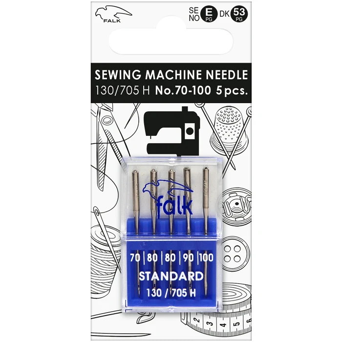 Symaskinsnålar nr 70-100 5-p Falk