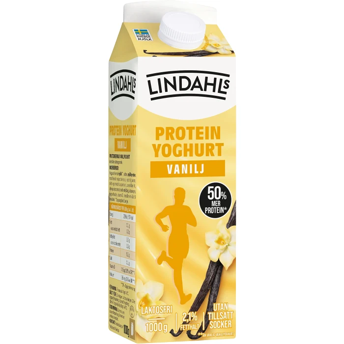 Proteinyoghurt Vanilj Laktosfri 2,1% 1000g Lindahls