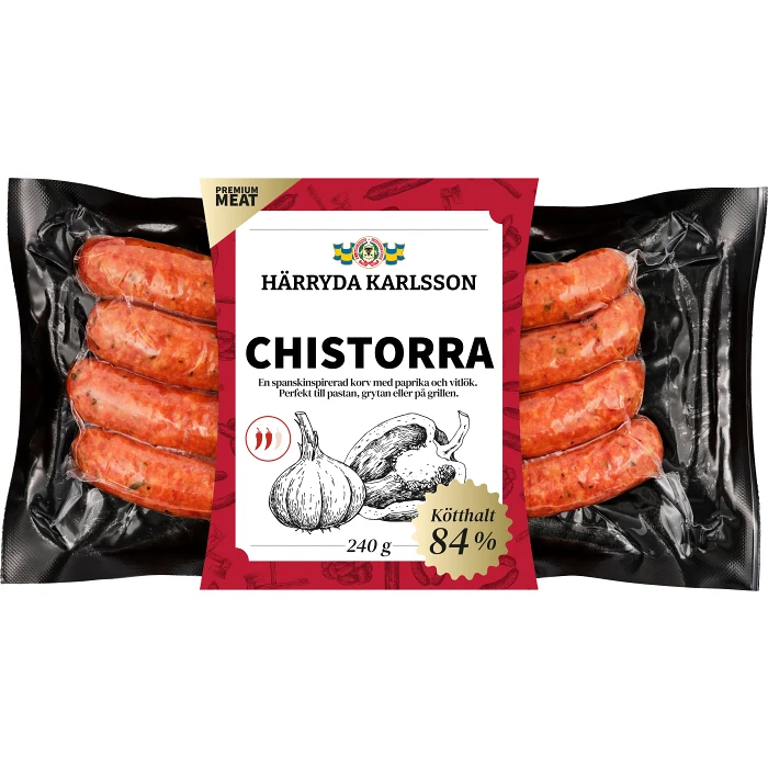 Kryddkorv Chistorra 84% Kötthalt 240g Härryda Karlsson