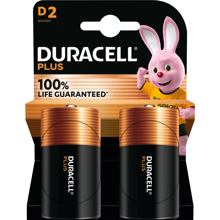 Batteri D 2-p Duracell Plus