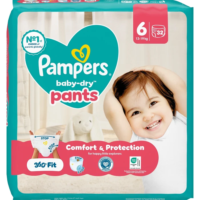 Byxblöjor Baby Dry Pants Strl 6 13-19kg VP 32p Pampers