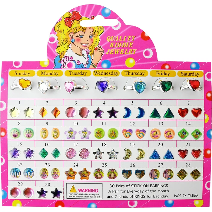 Ringar och stickers örhänge