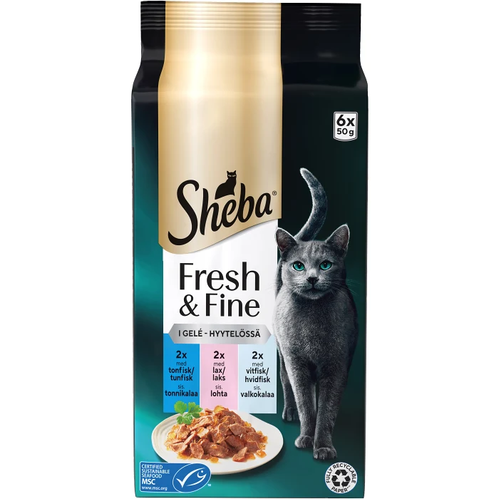 Kattmat Tonfisk/Lax/Vitfisk 300g Sheba