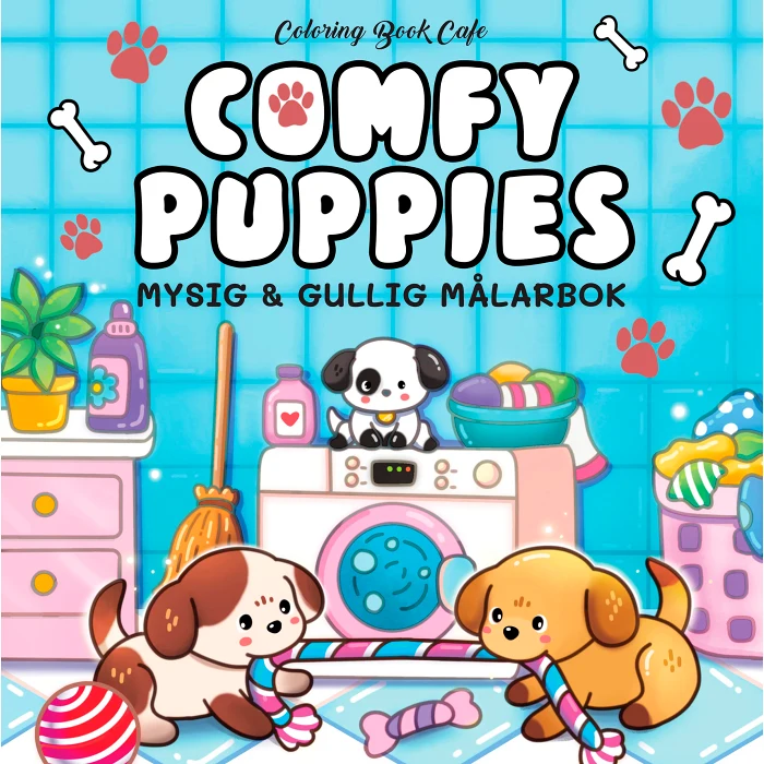Comfy Puppies : Mysig och gullig Cozy Coloring målarbok från Coloring Book Cafe