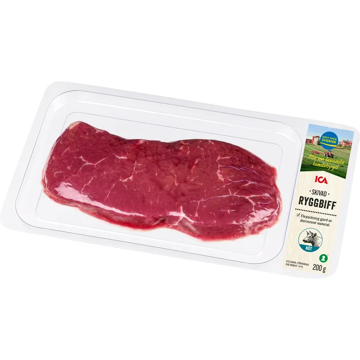 Ryggbiff Färsk Skivad 200g ICA