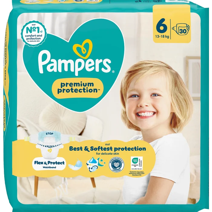 Blöjor Premium Protection Strl 6 13-18kg VP 30p Pampers