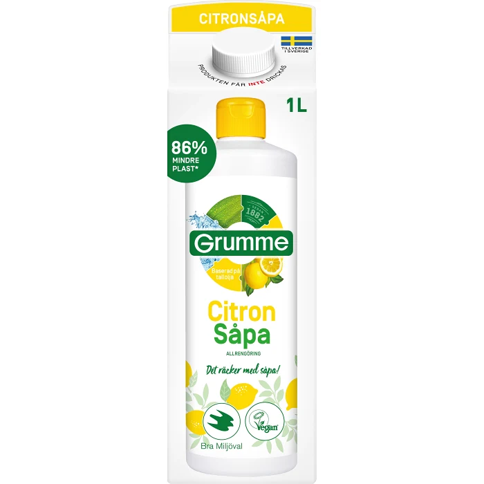 Såpa Citron 1l Miljömärkt Grumme