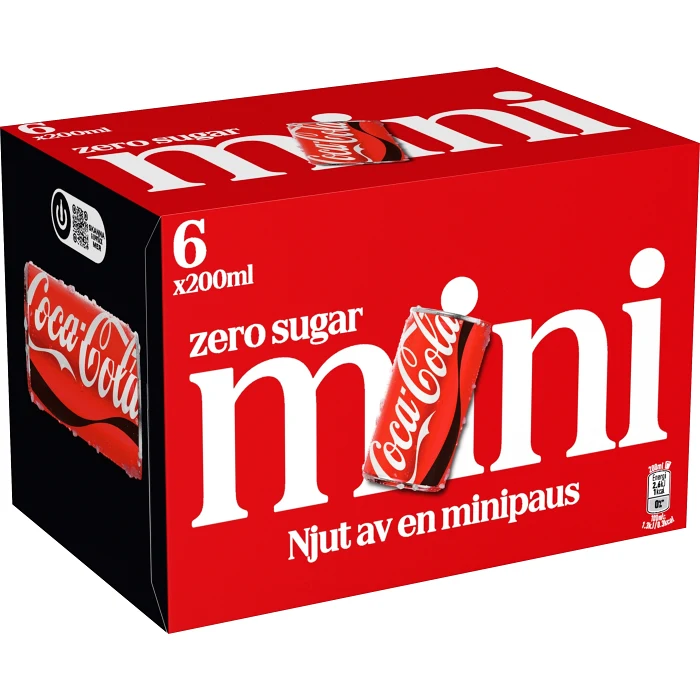 Läsk Cola Zero 6-pack 20cl Coca-Cola