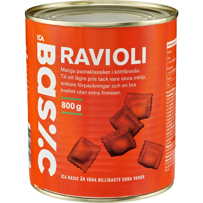 Ravioli 800g ICA Basic