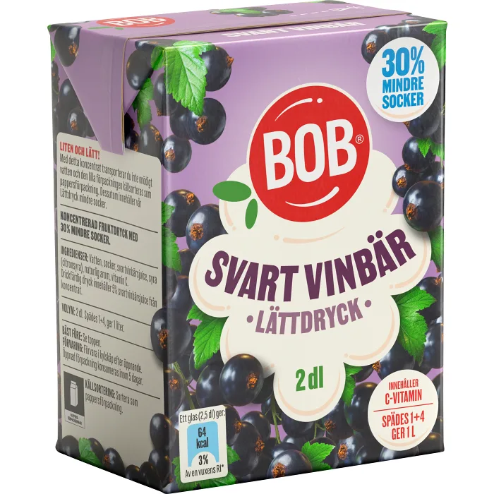 Lättdryck Svartvinbär Koncentrat 2dl BOB