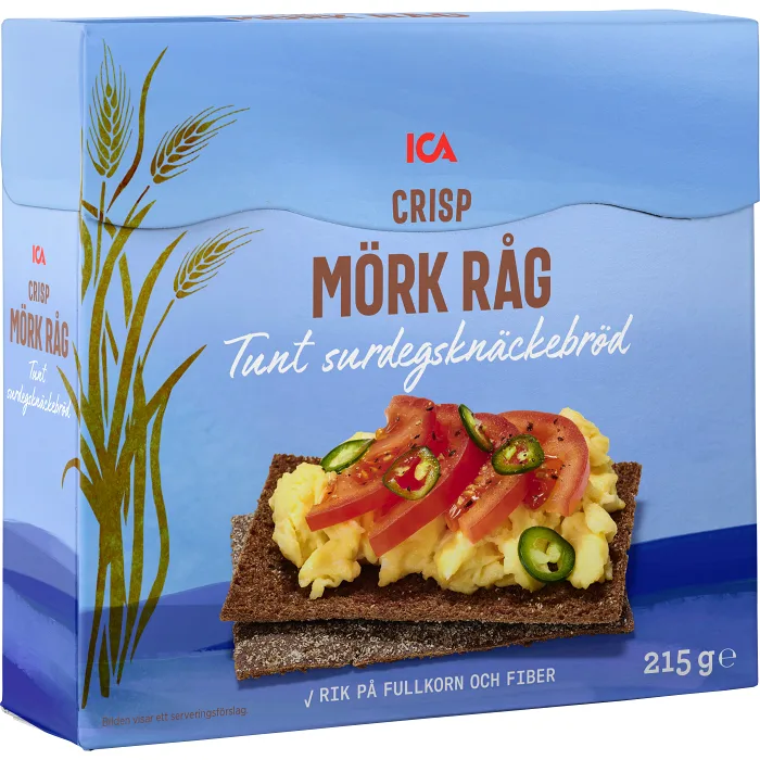 Surdegsknäckebröd Crisp Mörk Råg 215g ICA