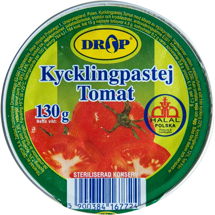 Kycklingpaté med tomat Halal 130g Drop