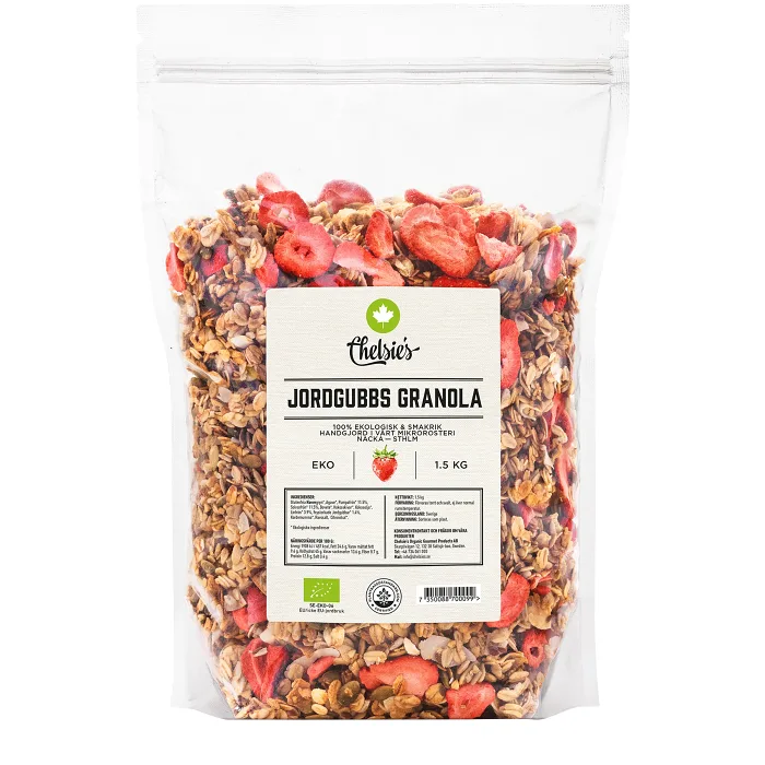 Granola Jordgubb Ekologisk 1500g Chelsie's