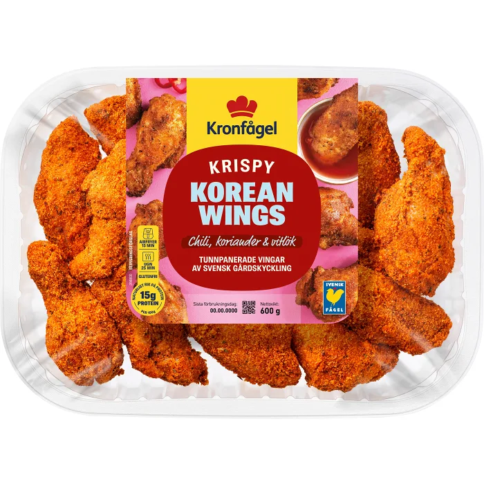 Kycklingvingar Färska Krispy Korean 600g Kronfågel