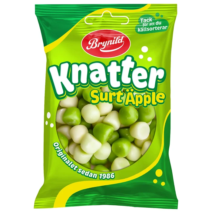 Godispåse Knatter Surt Äpple 80g Brynild