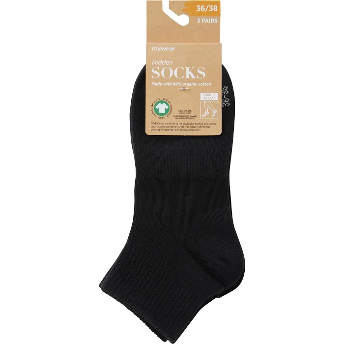 Mid Cut socka 3p svart 36/38 mywear