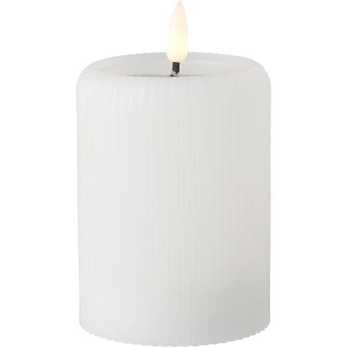 LED Blockljus rille vit H10cm