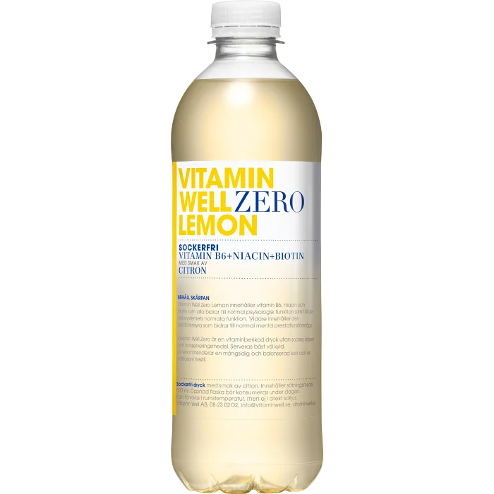 Vitamindryck Zero Lemon 50cl Vitamin Well