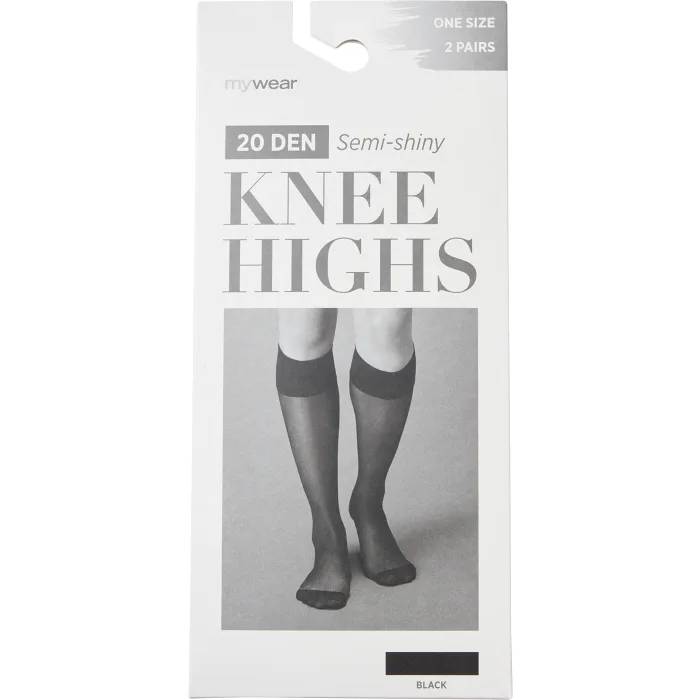 Knästrumpa 2p 20D svart onesize mywear