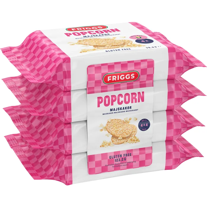 Snacks Multipack Popcorn 4P 123g Friggs