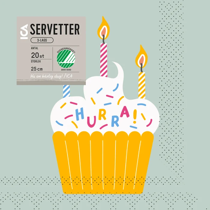 Servett 25cm Cake 20-p ICA