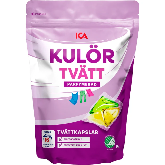 Tvättkapslar Kulörtvätt 16-p ICA