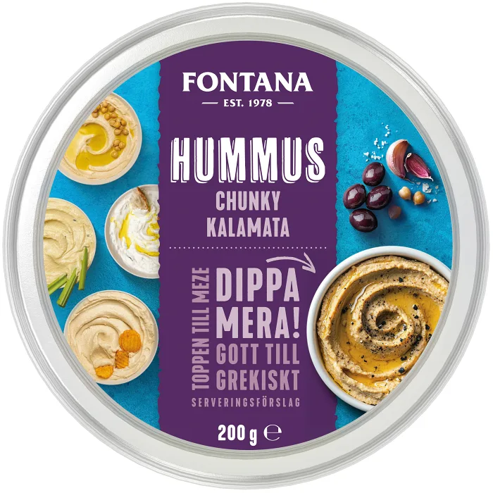 Hummus med Kalamata Oliver 200g Fontana