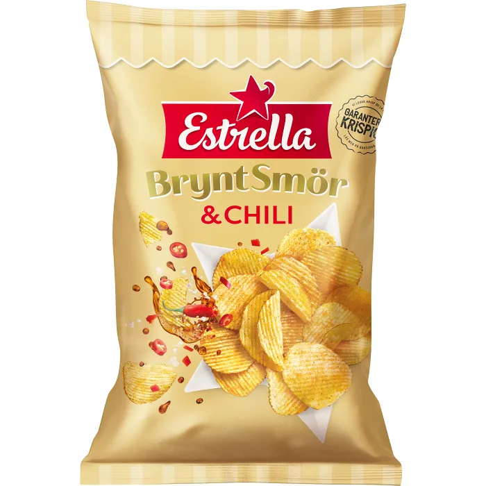 Chips Brynt smör & chili 275g Estrella