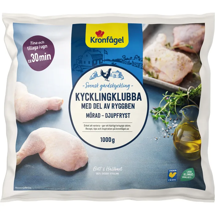 Kycklingklubba Fryst 1kg Kronfågel