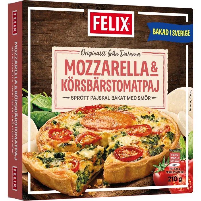 Paj med mozzarella & körsbärstomat 210g Felix