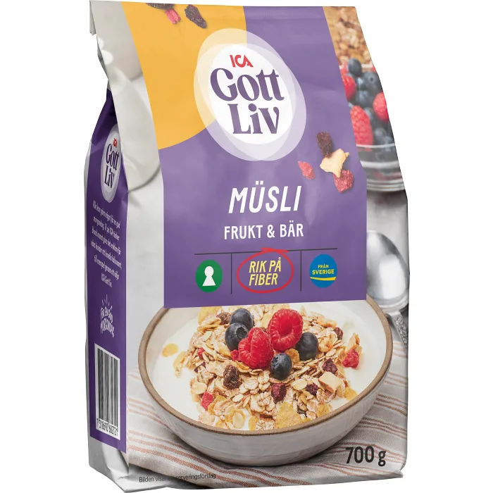 Frukt och bär müsli 700g ICA Gott Liv