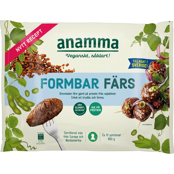 Formbar färs vegansk Fryst 850g Anamma