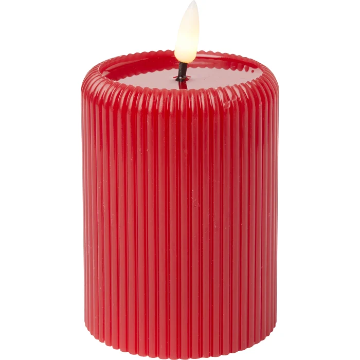 LED Blockljus rille röd H10cm