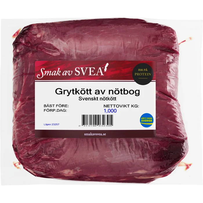 Grytkött Färsk av Nötbog ca 1kg Smak av Svea